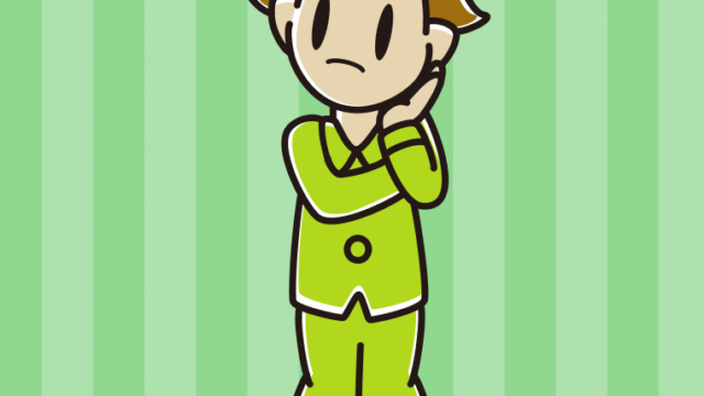 考えるパジャマの男子高校生のイラスト【色、背景あり】PNG