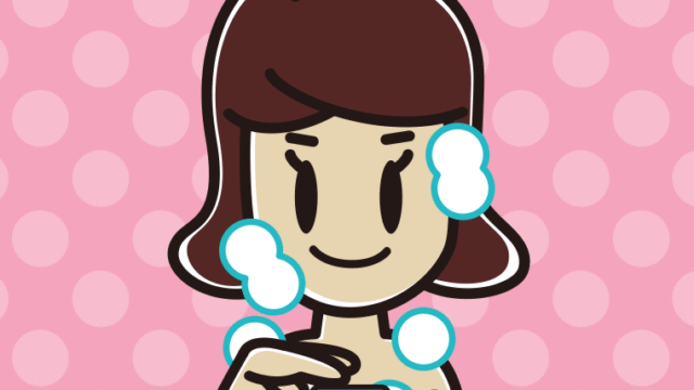 シャンプーを使う女子高校生のイラスト【色、背景あり】PNG