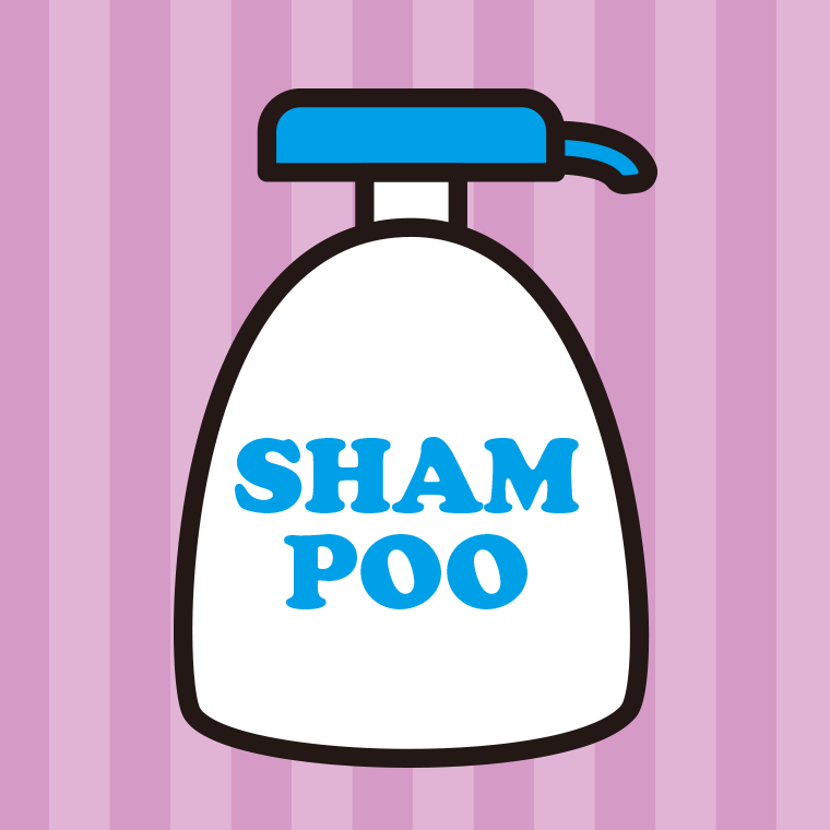 シャンプーのイラスト【色、背景あり】PNG