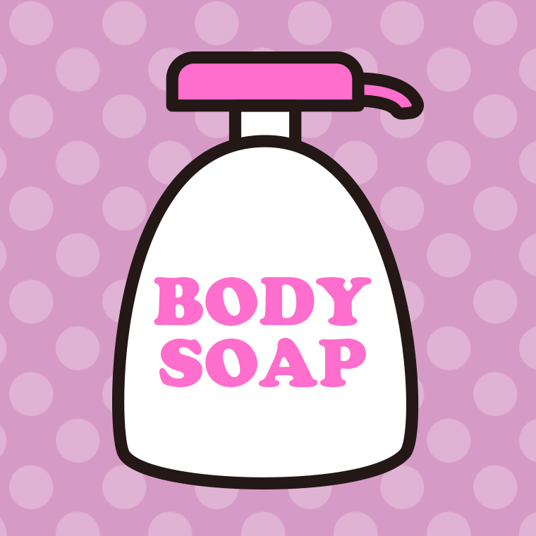 ボディソープのイラスト【色、背景あり】PNG
