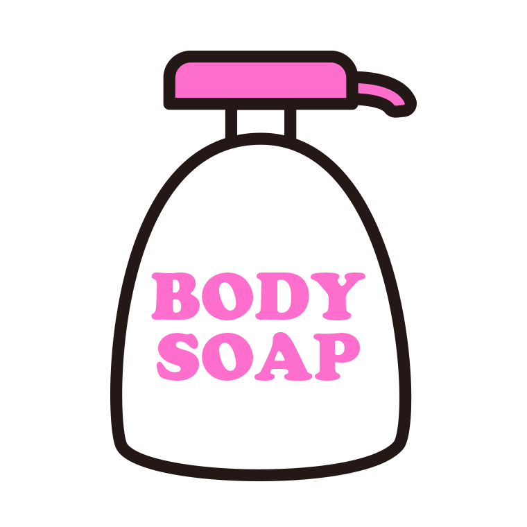 ボディソープのイラスト【色あり、背景なし】透過PNG
