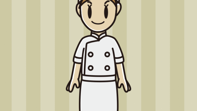 女性料理人のイラスト【色、背景あり】PNG