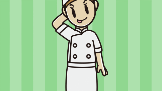 テヘヘな女性料理人のイラスト【色、背景あり】PNG