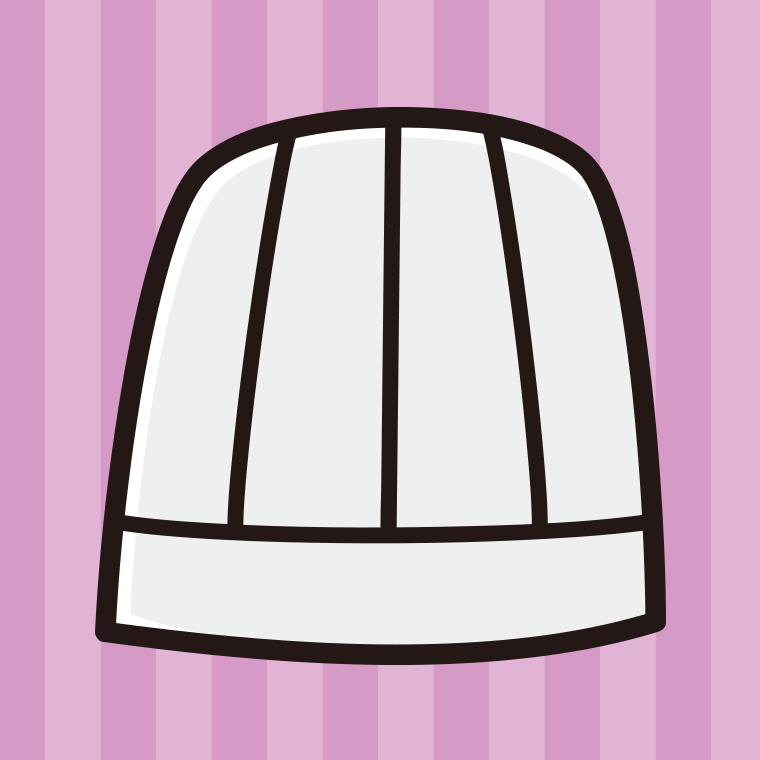 コック帽のイラスト【色、背景あり】PNG