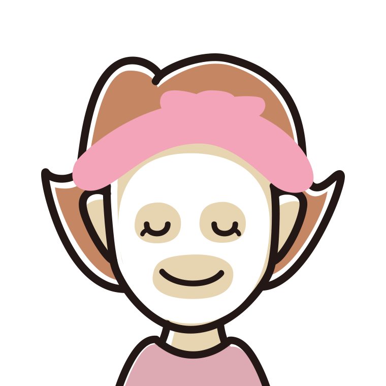 フェイスパックする女性のイラスト【色あり、背景なし】透過PNG