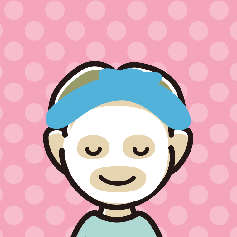 フェイスパックする小学生男子のイラスト【色、背景あり】PNG