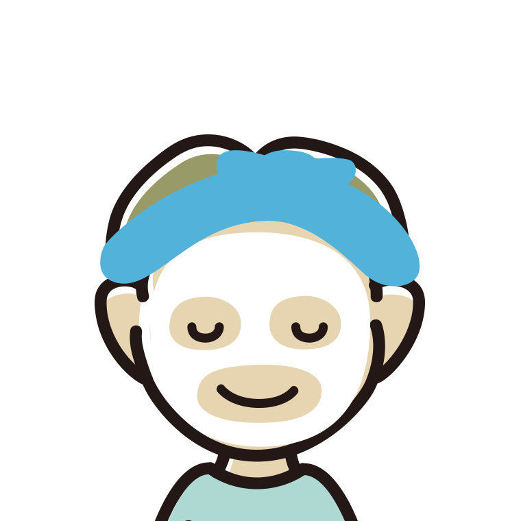 フェイスパックする小学生男子のイラスト【色あり、背景なし】透過PNG