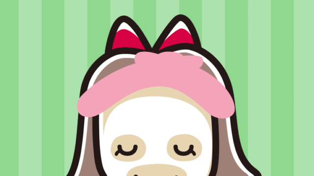 フェイスパックする小学生女子のイラスト【色、背景あり】PNG