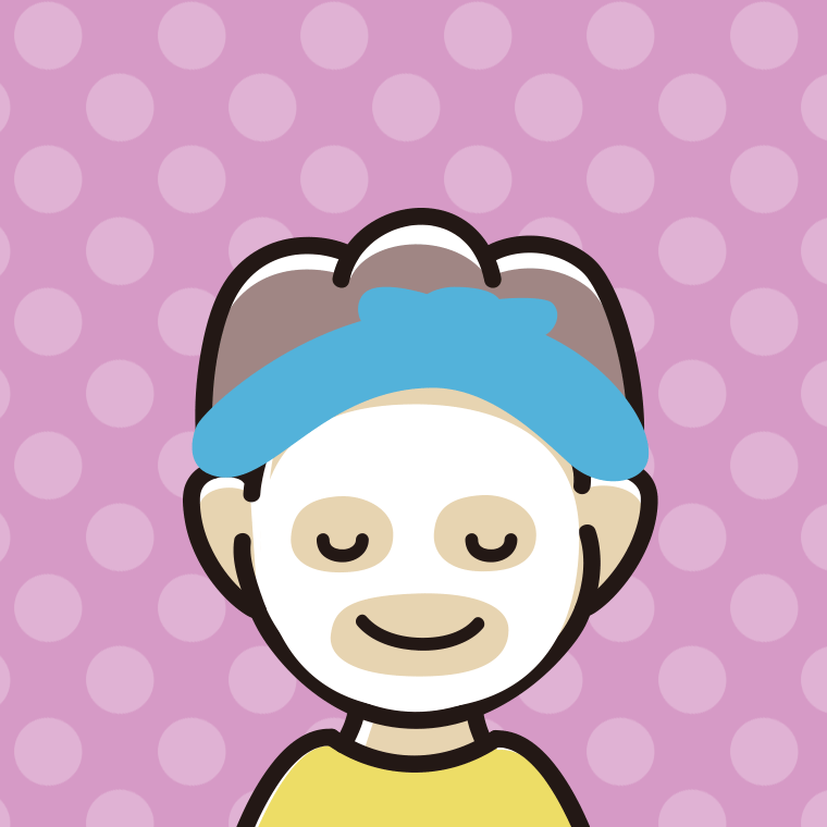 フェイスパックする男子中学生のイラスト【色、背景あり】PNG