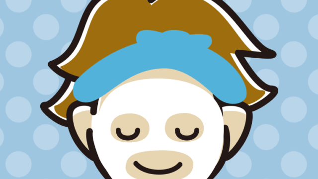 フェイスパックする男子高校生のイラスト【色、背景あり】PNG