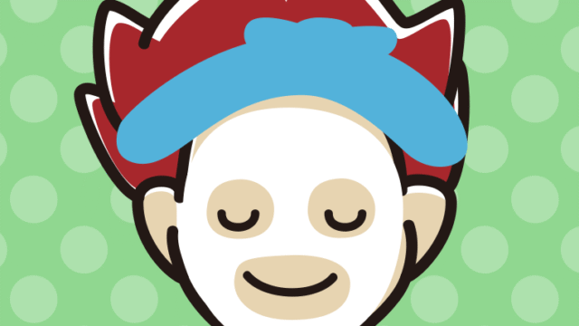 フェイスパックする男子大学生のイラスト【色、背景あり】PNG