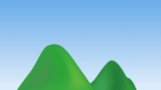 山のイラスト【色、背景あり】PNG