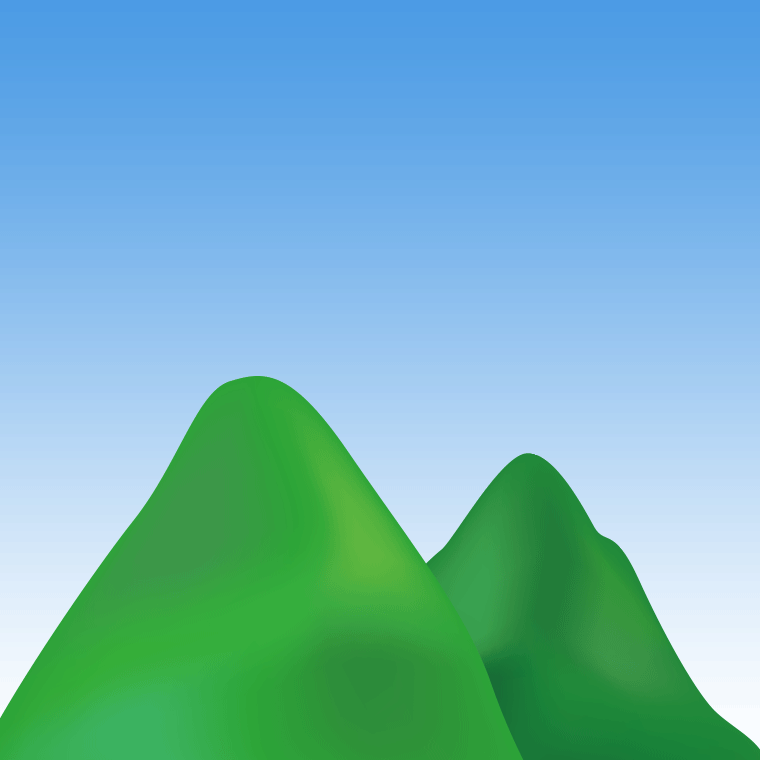 山のイラスト【色、背景あり】PNG