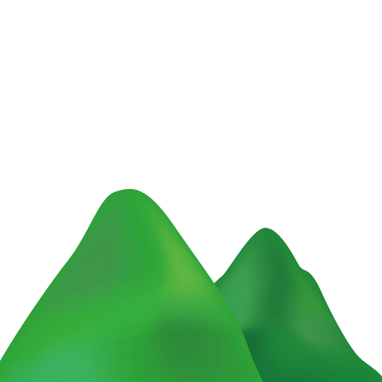 山のイラスト【色あり、背景なし】透過PNG