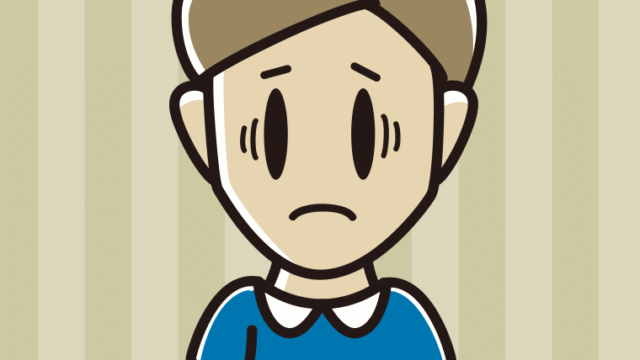 紅茶（ティーカップ）で困る男性のイラスト【色、背景あり】PNG