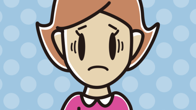 紅茶（ティーカップ）で困る女性のイラスト【色、背景あり】PNG