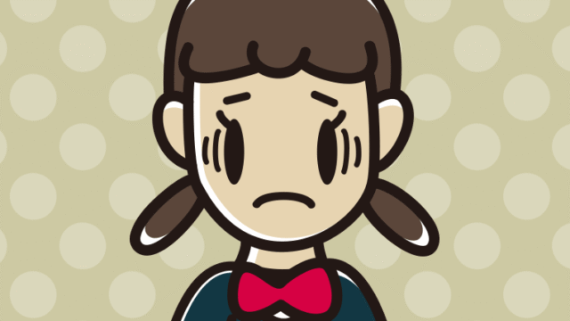 紅茶（ティーカップ）で困る女子中学生のイラスト【色、背景あり】PNG