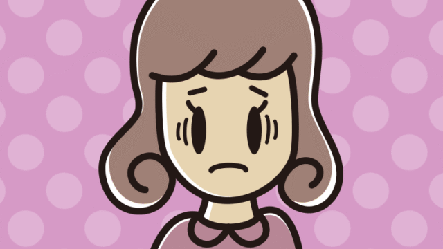 紅茶（ティーカップ）で困る女子大学生のイラスト【色、背景あり】PNG