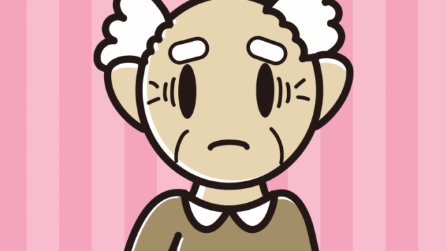 紅茶（ティーカップ）で困るおじいさんのイラスト【色、背景あり】PNG