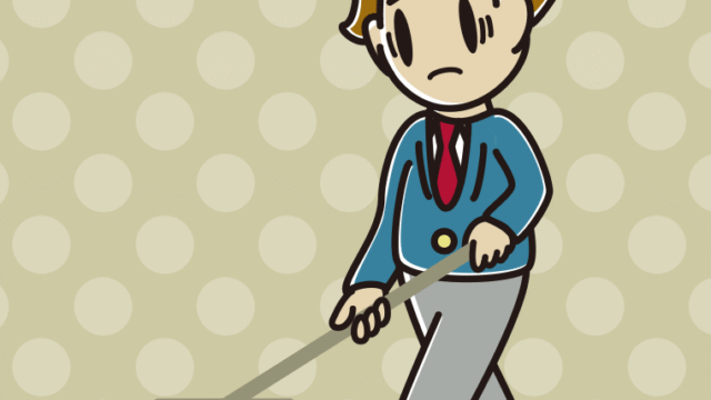 モップがけで困る男子高校生のイラスト【色、背景あり】PNG