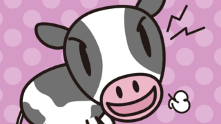 叫ぶ牛ちゃんのイラスト【色、背景あり】PNG