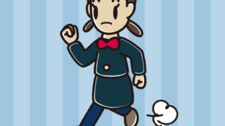 走っていて何かに気付く女子中学生のイラスト【色、背景あり】PNG