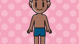 日焼けしたスクール水着の男子中学生のイラスト【色、背景あり】PNG