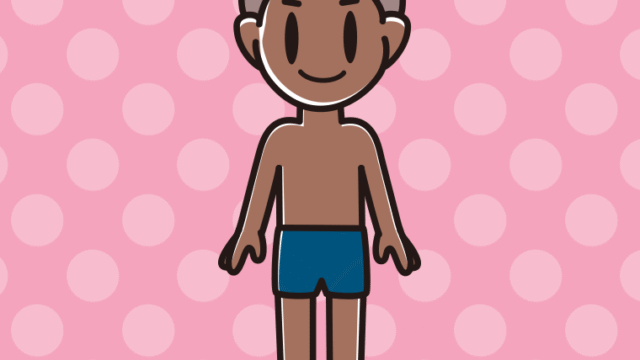 日焼けしたスクール水着の男子中学生のイラスト【色、背景あり】PNG