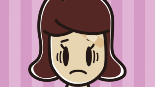 絆創膏を貼って困る女子高校生のイラスト【色、背景あり】PNG