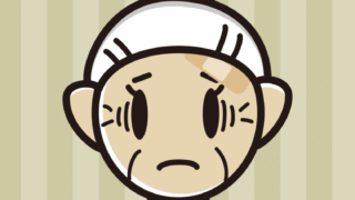 絆創膏を貼って困るおばあさんのイラスト【色、背景あり】PNG