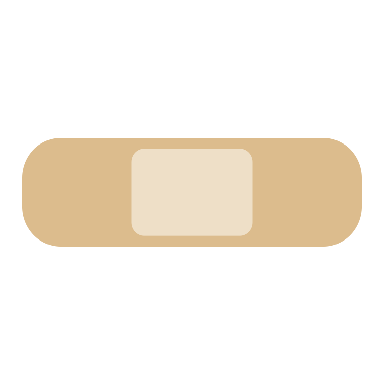 絆創膏のイラスト【色あり、背景なし】透過PNG