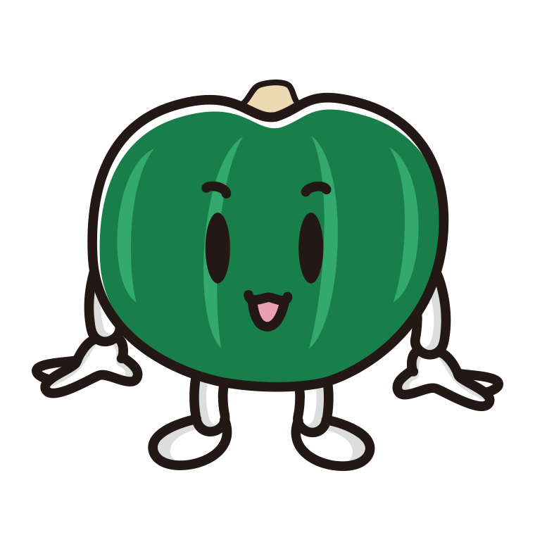 かわいいカボチャちゃんのイラスト【色あり、背景なし】透過PNG