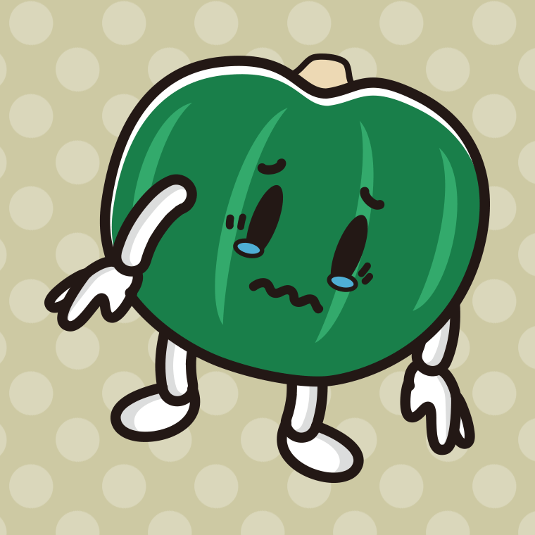 泣くカボチャちゃんのイラスト【色、背景あり】PNG