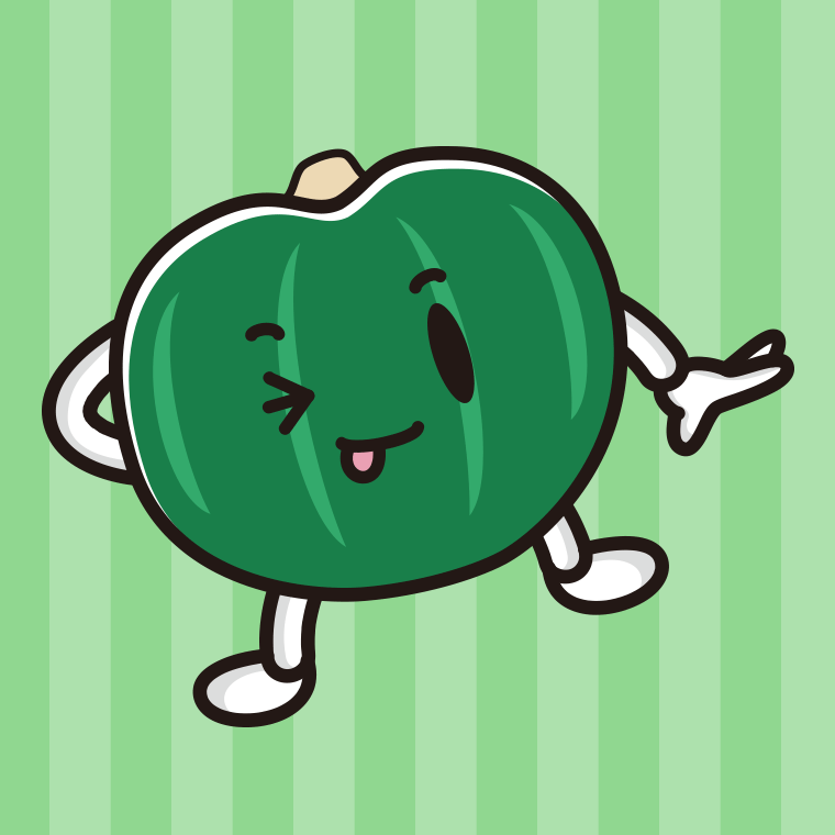 テヘヘなカボチャちゃんのイラスト【色、背景あり】PNG
