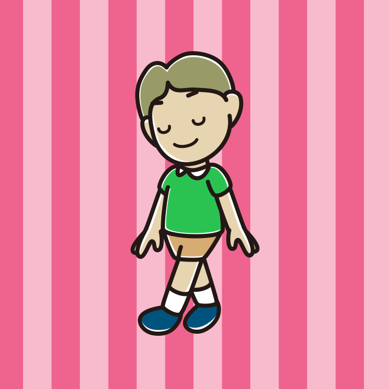 歩きながらお辞儀する小学生男子のイラスト【色、背景あり】PNG