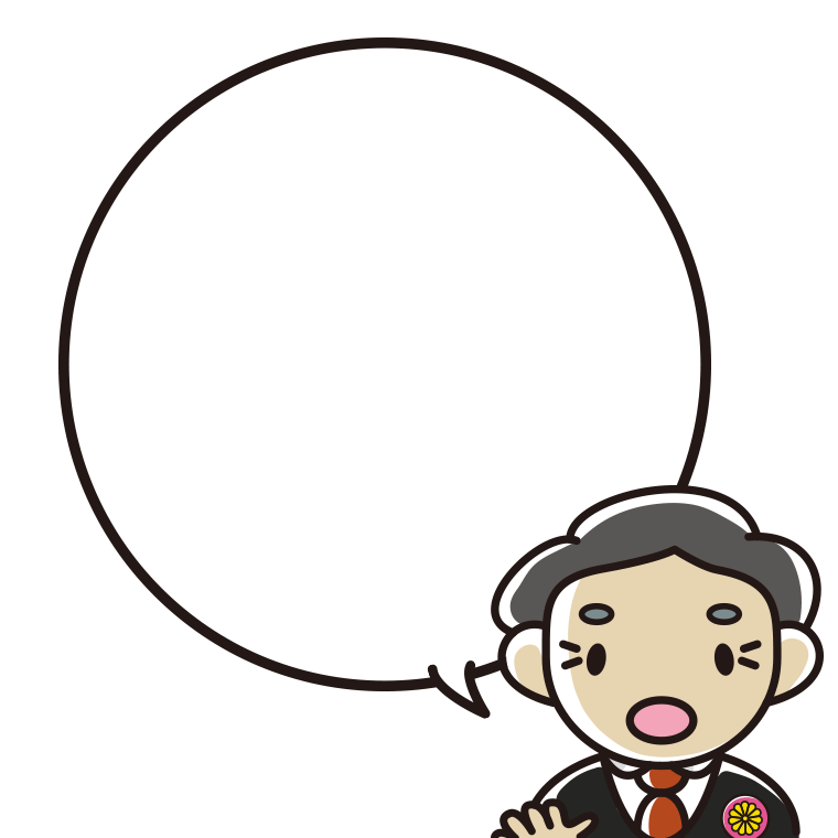政治家のイラスト6（吹き出し空欄）【色あり、背景なし】透過PNG