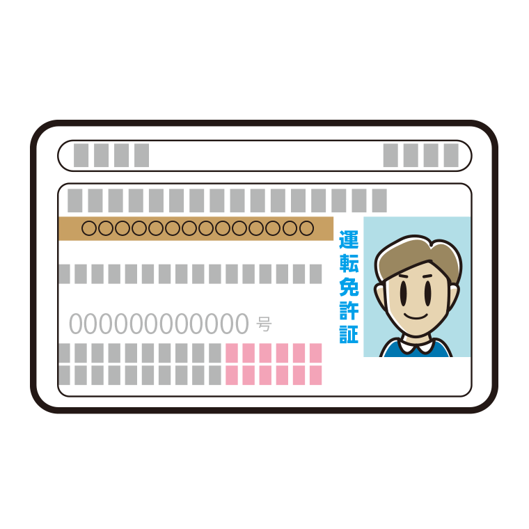 男性の運転免許証のイラスト【色あり、背景なし】透過PNG
