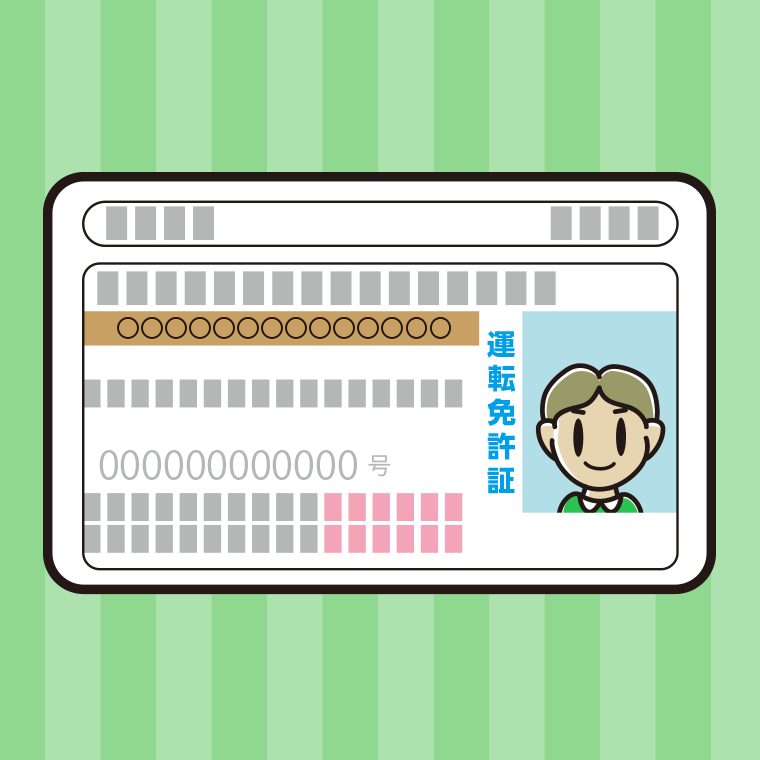 小学生男子の運転免許証のイラスト【色、背景あり】PNG