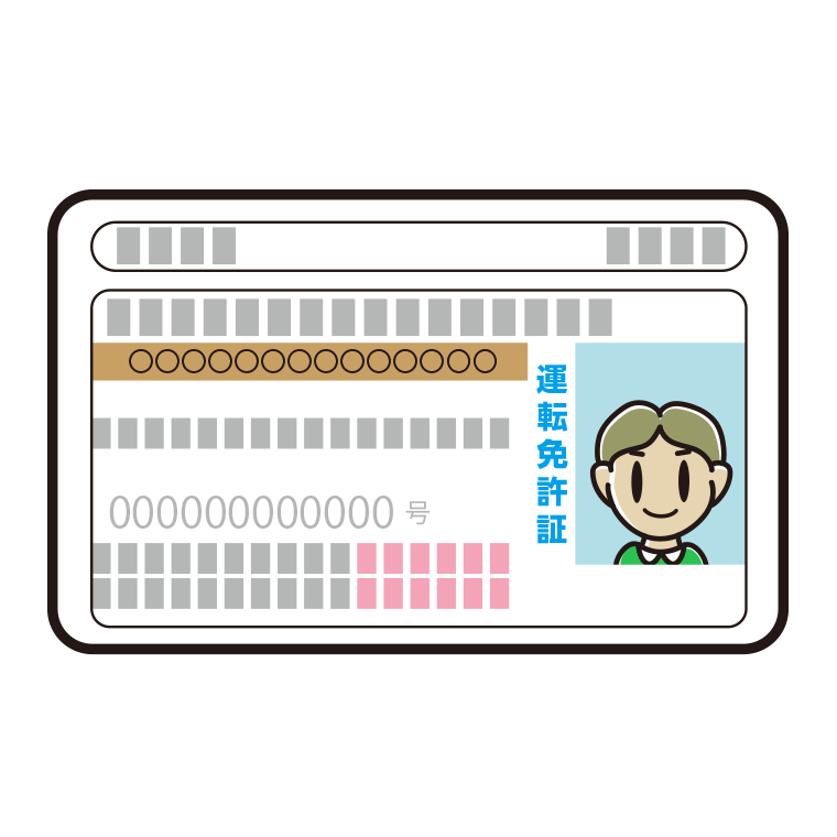 小学生男子の運転免許証のイラスト【色あり、背景なし】透過PNG