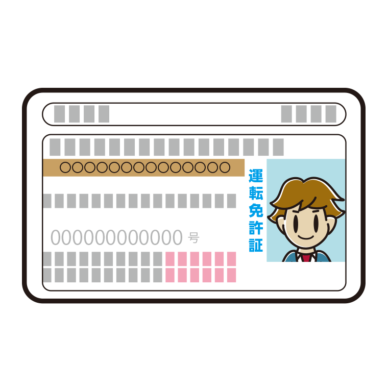 男子高校生の運転免許証のイラスト【色あり、背景なし】透過PNG