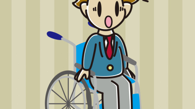 車椅子で驚く男子高校生のイラスト【色、背景あり】PNG