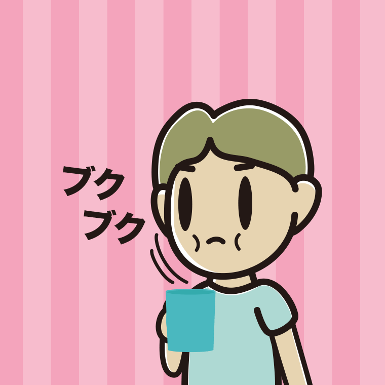 ブクブクうがいをする小学生男子のイラスト【色、背景あり】PNG