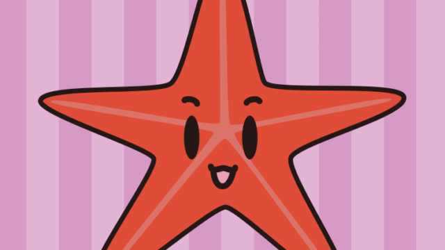 かわいいヒトデちゃんのイラスト【色、背景あり】PNG