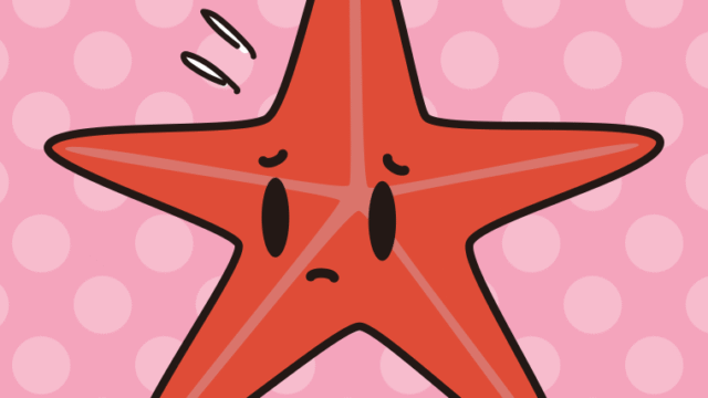 困るヒトデちゃんのイラスト【色、背景あり】PNG