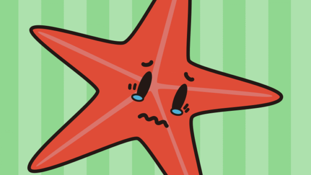 泣くヒトデちゃんのイラスト【色、背景あり】PNG