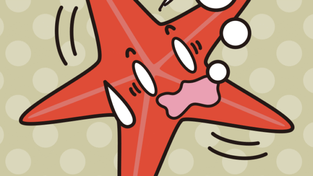 溺れるヒトデちゃんのイラスト【色、背景あり】PNG