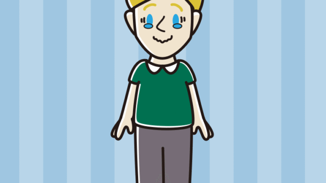 ジーンとする外国人男性のイラスト【色、背景あり】PNG