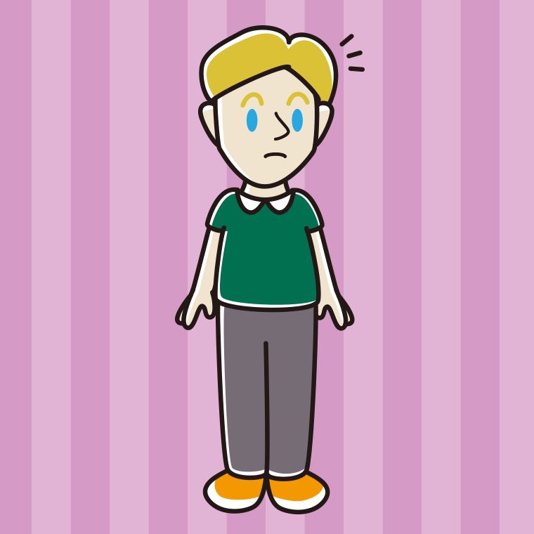 何かに気付く外国人男性のイラスト【色、背景あり】PNG