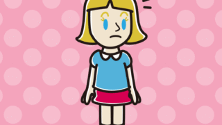 何かに気付く外国人の女の子のイラスト【色、背景あり】PNG