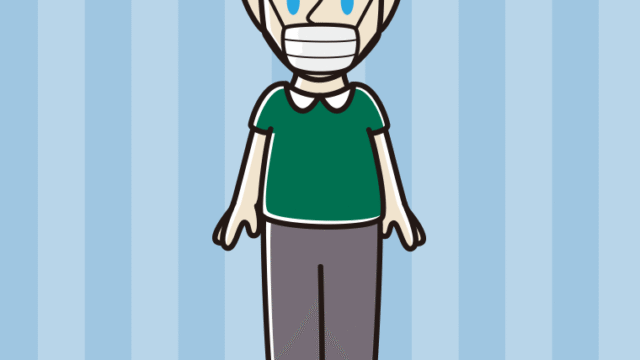 マスクをする外国人男性のイラスト【色、背景あり】PNG